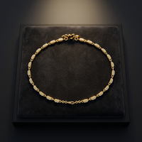 Magnifique bracelet et jonc pour femme en or massif 18 carats avec diamants de laboratoire, accessoire de bijouterie luxueux pour un usage quotidien