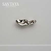 Poignées de meubles Santaya en laiton nickelé PVD massif, poignées de tiroir pour armoire de cuisine et commode de chambre