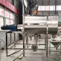 Mélangeur horizontal à double vis électrique de qualité alimentaire pour poudres, mélangeur à ruban en acier inoxydable