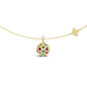 Collar con Colgante de Fútbol Deportivo Original Personalizado, Joyería de Plata de Ley 925 con Circonitas y Dijes de las Naciones Anfitrionas: Canadá, México, Estados Unidos - Product Image 3