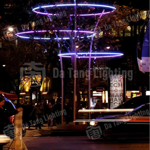 Anneau lumineux suspendu pour sapin de Noël, idéal pour les marchés de Noël, les jardins, les parcs et les décorations paysagères festives - Product Image 6