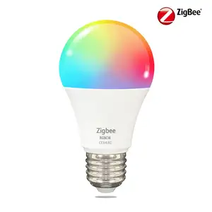 Zigbee Tuya Bola Lampu Wifi Pintar Multiwarna E26 E27 Lampu LED RGB Dapat Diredupkan Bohlam Pintar dengan Kontrol Suara Alexa