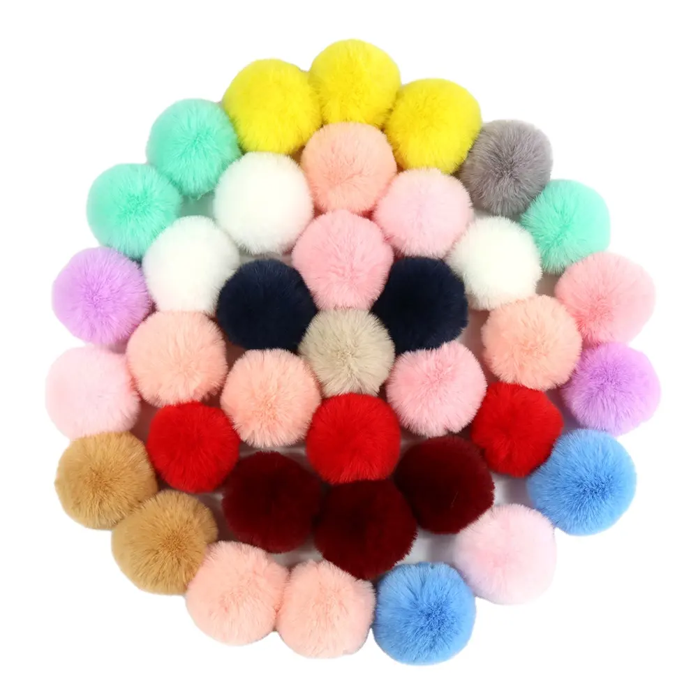 Pom pom in finta pelliccia sintetica all'ingrosso in pelliccia animale per cappelli invernali 4CM 5cm pom pons in pelliccia