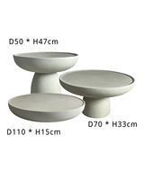 Ensemble de tables basses rondes de luxe en micro-ciment, tables d'appoint en fibre de verre et béton pour salon moderne