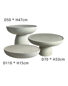 Table basse ronde en micro-ciment et fibre de verre, style minimaliste de luxe pour salon - Product Image 2