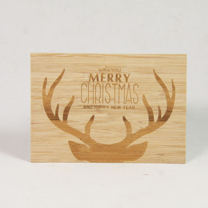 Tre gỗ khuyến mại giáng sinh thiệp chúc mừng Thẻ lưu niệm - Product Image 1