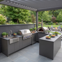 Cuisine extérieure en acier inoxydable 304 OEM/ODM, anti-corrosion, pour îlot de cuisine de jardin, haute qualité