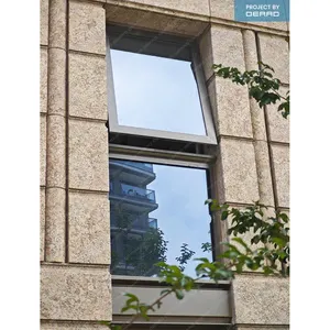 डबल ग्लेज़िंग पाउडर कोटिंग ग्लास विंडो के साथ ऑस्ट्रेलियाई मानक एल्यूमीनियम शामियाना खिड़कियां