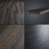 Parquet stratifié AC5 résistant à l'huile, système de pose clipsable, WPC, ton foncé, avec âme insonorisante pour salles de jeux