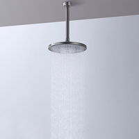 Ensemble de robinetterie de douche mural moderne à double poignée en laiton couleur canon de fusil avec pommeau de douche effet pluie à valve en céramique pour salles de bain de luxe