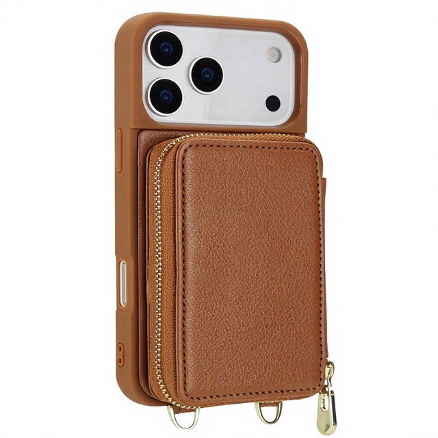 Multi-Functional Hot Pressed Phone Case for 17 Pro Max Crossbody Zipper Bag for 16 Card Holder Case