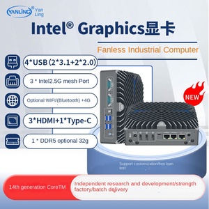 Mini PC industriel de 14e génération, sans ventilateur, Ultra <span class=keywords><strong>5</strong></span> 125u, mini PC de contrôle industriel embarqué, trois écrans - Product Image 2