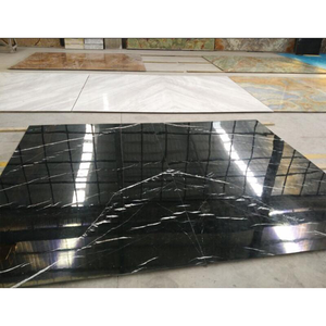 Lastra di <span class=keywords><strong>Marmo</strong></span> Nero Marquina Naturale di Alta Qualità all'Ingrosso Piastrella Decorativa <span class=keywords><strong>in</strong></span> <span class=keywords><strong>Marmo</strong></span> per Pavimento e <span class=keywords><strong>Tavolo</strong></span> da Cucina - Product Image 4