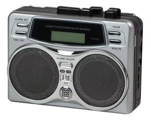 <b>Retro</b> Cassette Player AM FM Radio Recorder Auto Reverse Dual Speaker Alarm <b>Clock</b> LCD Display Portable Radio - Product Image 6