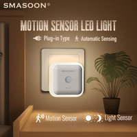 Lampu Malam LED Sensor Otomatis Senja hingga Fajar dengan Desain Persegi, Colokan, Keamanan Tinggi, Dapat Diisi Ulang untuk Penggunaan di Kamar Tidur