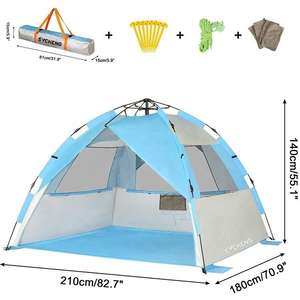 Tienda de playa portátil de un dormitorio de Venta caliente personalizable y de apertura rápida para acampar con protector solar - Product Image 2