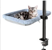 Support de lit pour chat flottant à fixer sur table, sans perçage, pour bureau, structure d'escalade pour chat, rotatif, hauteur réglable, lit de table pour chat