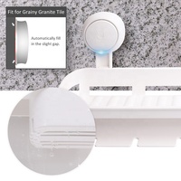Taili, panier de douche d'angle populaire sans perçage, étagère, porte-brosse à dents, porte-dentifrice avec 4 gobelets et ventouse pour salle de bain
