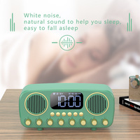 Entraîneur de sommeil intelligent pour enfants avec haut-parleur, chargeur sans fil rétro, 8 sons naturels, horloge de bureau, lampe et bruit blanc