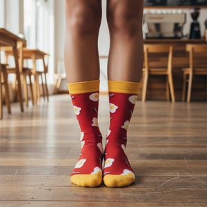 Calcetines Casuales <span class=keywords><strong>de</strong></span> Algodón con Estampado Divertido <span class=keywords><strong>de</strong></span> Patatas Fritas y Huevos, para Hombre y <span class=keywords><strong>Mujer</strong></span>, con Diseño Geométrico - Product Image 5