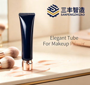 Luxury Black LDPE Essential Oil Cosmetic Squeeze Tube with Gold Electroplated Screw Cap - Product Image 4