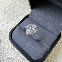 Bague en or massif avec diamant de laboratoire HPHT CVD VVS certifié IGI, taille poire, bague de fiançailles pour femme
