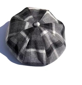 Classic Design Polyester Fedora Hat <strong>French</strong> Style Hat Travel Outdoor <strong>Men</strong> Women Tartan Plaid Adjustable <strong>Beret</strong> - Product Image 5