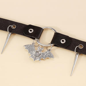 Chokers style western punk <span class=keywords><strong>rock</strong></span>, cuir gothique hip-hop serpent rivet collier de retenue chaînes de clavicule - Product Image 2