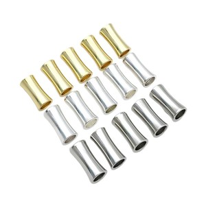 ลูกปัดทองแดงชุบทองเงินรูปทรงไม้ไผ่ขนาดกลางสำหรับทำเครื่องประดับ DIY - Product Image 5