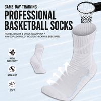 Chaussettes de basketball antidérapantes personnalisées OEM, chaussettes de sport athlétiques à compression, chaussettes mi-mollet épaisses en tissu éponge pour l'entraînement en équipe