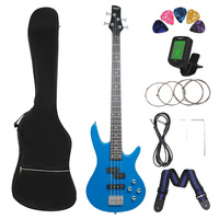 4-String Electric Bass Guitar for Beginners with Rosewood Fretboard and Beech Wood Back/Sides-Student & Home Practice