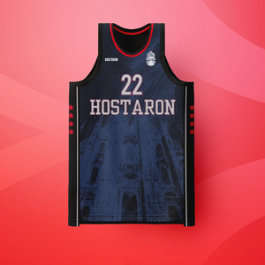 Seragam Basket Sublimasi Bolak-Balik Custom Grosir Hostaron untuk Remaja, Jersey dan Celana Pendek, Pakaian Olahraga - Product Image 1