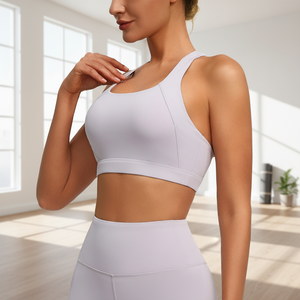 Double-sided Brocade Back Cross Yoga <b>Bra</b> for Women High Support Lightweight Spandex <b>Padded</b> with <b>Removable</b> <b>Padded</b> Cups - Product Image 2