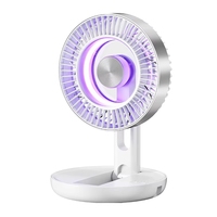Ventilateur miniature pliable à grande vitesse avec pales flottantes, rechargeable, en ABS et PC, pour bureau et mur, 2-en-1, pour la maison et la cuisine