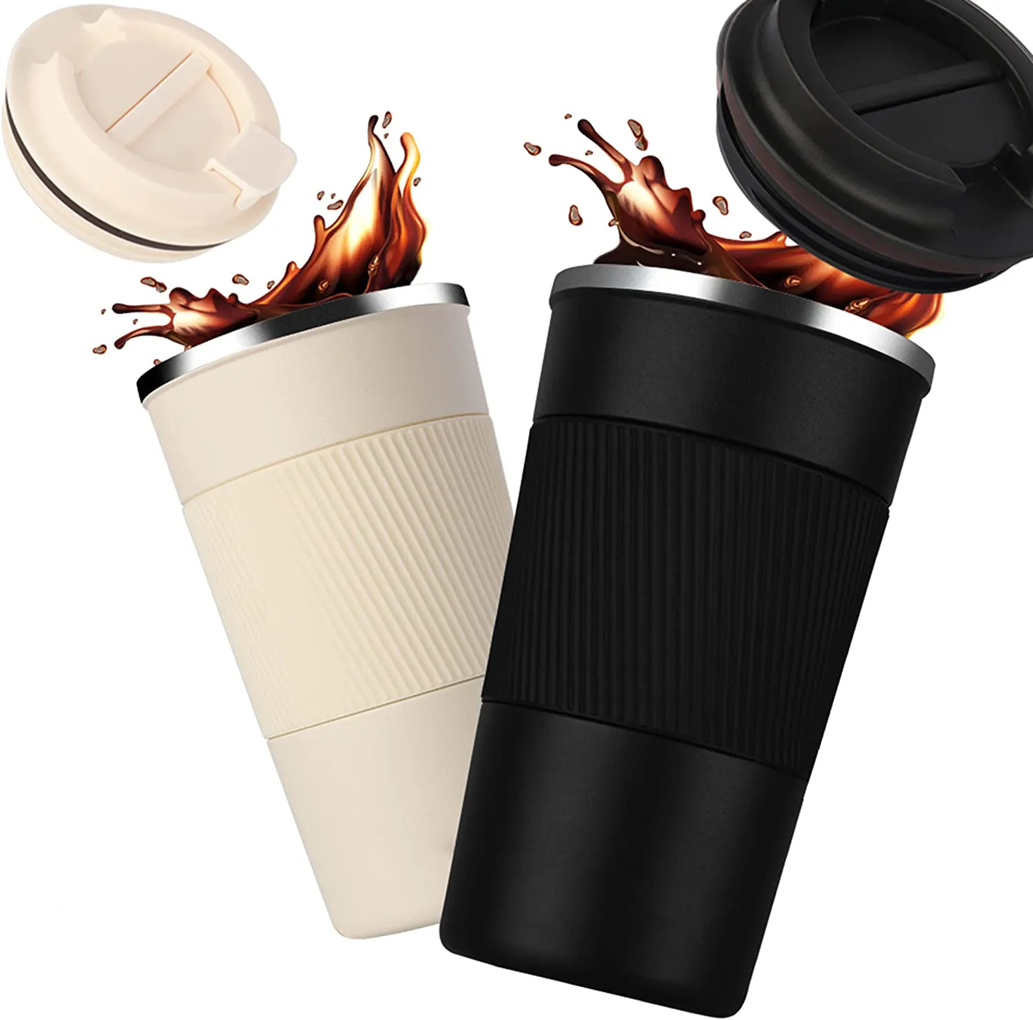 380ml/500ml Custom Reusable Stainless Steel Thermal Leak Proof Eco Friendly Coffee Travel Mug With Lid