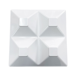 Plato Cuadrado Dividido <span class=keywords><strong>de</strong></span> <span class=keywords><strong>Melamina</strong></span> 100% Blanca para Postres <span class=keywords><strong>de</strong></span> Cocina, Plato <span class=keywords><strong>de</strong></span> Cuatro Divisiones para Dieta - Product Image 4