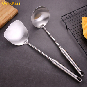 Nouveautés 2024 Ustensiles de cuisine Logo laser personnalisé Ensemble d'accessoires de cuisine en acier inoxydable Ensemble d'ustensiles en métal argenté de <span class=keywords><strong>9</strong></span> pièces - Product Image 6