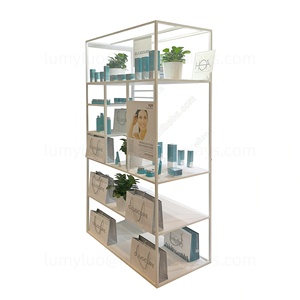 Metal Floor Display <b>Stands</b> Storage Rack with <b>Shelves</b> Multi-Purpose Store Organizer for Skincare & Cosmetic Products - Product Image 4