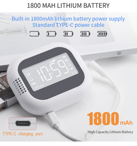 Radio-réveil à vibrations avec bruit blanc et batterie rechargeable, écran LCD numérique - Product Image 2