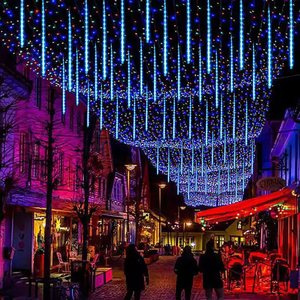 Năng lượng mặt trời <span class=keywords><strong>Powered</strong></span> mưa sao băng treo cây đèn Led ngoài trời không thấm nước Ống chuỗi ánh sáng cho Giáng sinh bên sân kỳ nghỉ - Product Image 3