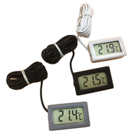 Termometer TPM-10 Rumah Tangga, Pengukur Suhu Sensor Temperatur LCD Digital Mini dengan Probe untuk Kulkas