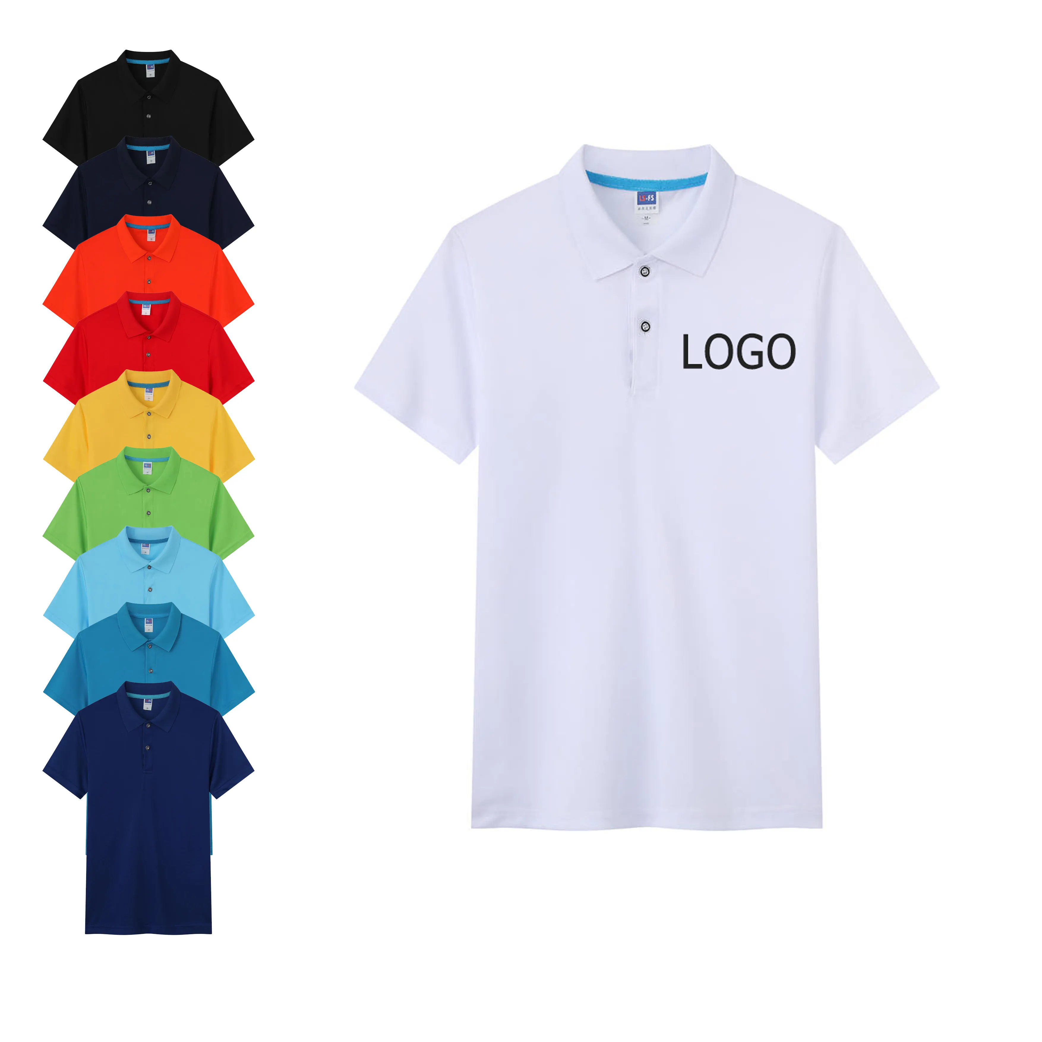 T-shirt polo à manches courtes de vente chaude adapté au polo pour hommes avec logo personnalisé