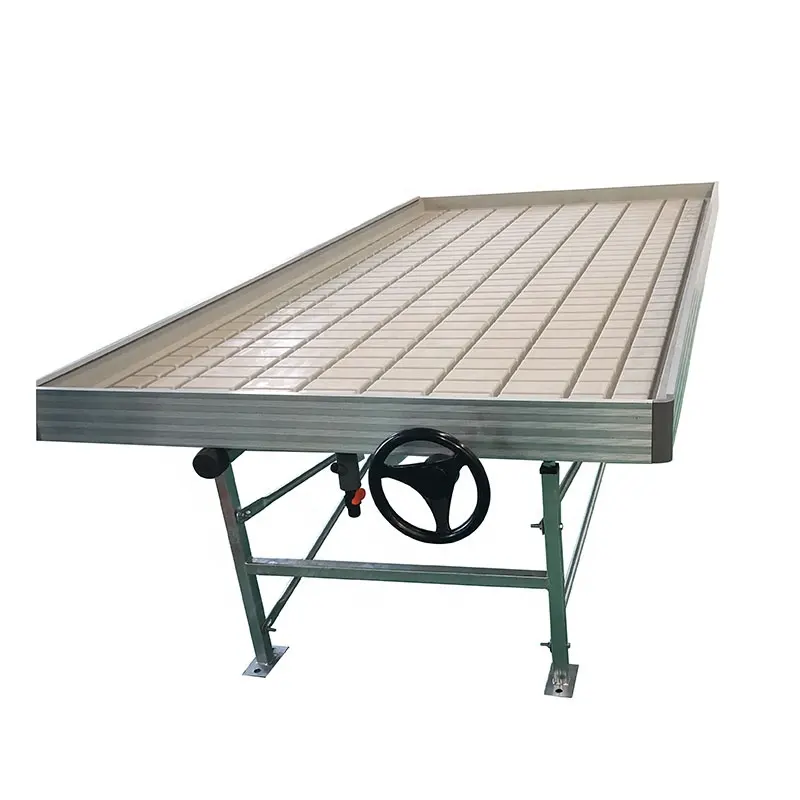 Greenhouse Ebb and Flow vertical grow rolling benches trays with wheels