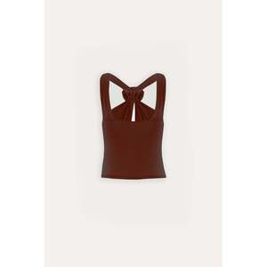 Crop top marron à détails roses pour les loisirs - Product Image 2