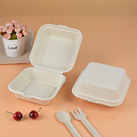 Boîte d'emballage jetable pour gâteau aux fruits, hot-dog, restauration rapide, emballage à emporter, boîte à dumplings, boîte à hamburger en pulpe de bagasse de canne à sucre