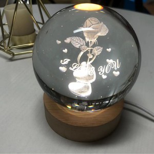 Système solaire Lune Nébuleuse 3d Art K9 <span class=keywords><strong>Boule</strong></span> de Cristal Veilleuse Lumineux Cristal 3d <span class=keywords><strong>Boule</strong></span> Veilleuse Avec Base de Veilleuse Led en Bois - Product Image 2