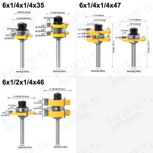 2 pièces <span class=keywords><strong>Fraise</strong></span> de rainurage CNC en carbure de tungstène à 3 ailettes, queue de 1/2" 1/4" 6mm 8mm 12mm, pour rainurage de joints <span class=keywords><strong>languette</strong></span> et <span class=keywords><strong>rainure</strong></span>, coupe TCT pour bois - Product Image 6