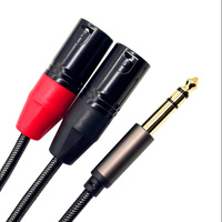 Kabel Splitter Y TRS 6.35mm ke Dual XLR, 2 XLR Male ke 6.35mm 1/4 Inch TRS Male, Kabel Patch Audio Stereo Interkoneksi Tidak Seimbang
