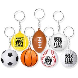 Llavero de Pelota de Espuma PU para Aliviar el Estrés, con Logotipo Personalizado, Mini Juguete Antiestrés de Espuma, Aliviador de Estrés Promocional para Deportes - Product Image 1