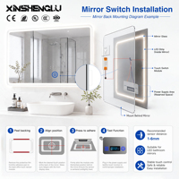 Transformez vos miroirs ordinaires en miroirs intelligents en quelques minutes - Capteur tactile avec horloge numérique et affichage de la température, sans contraintes de câblage